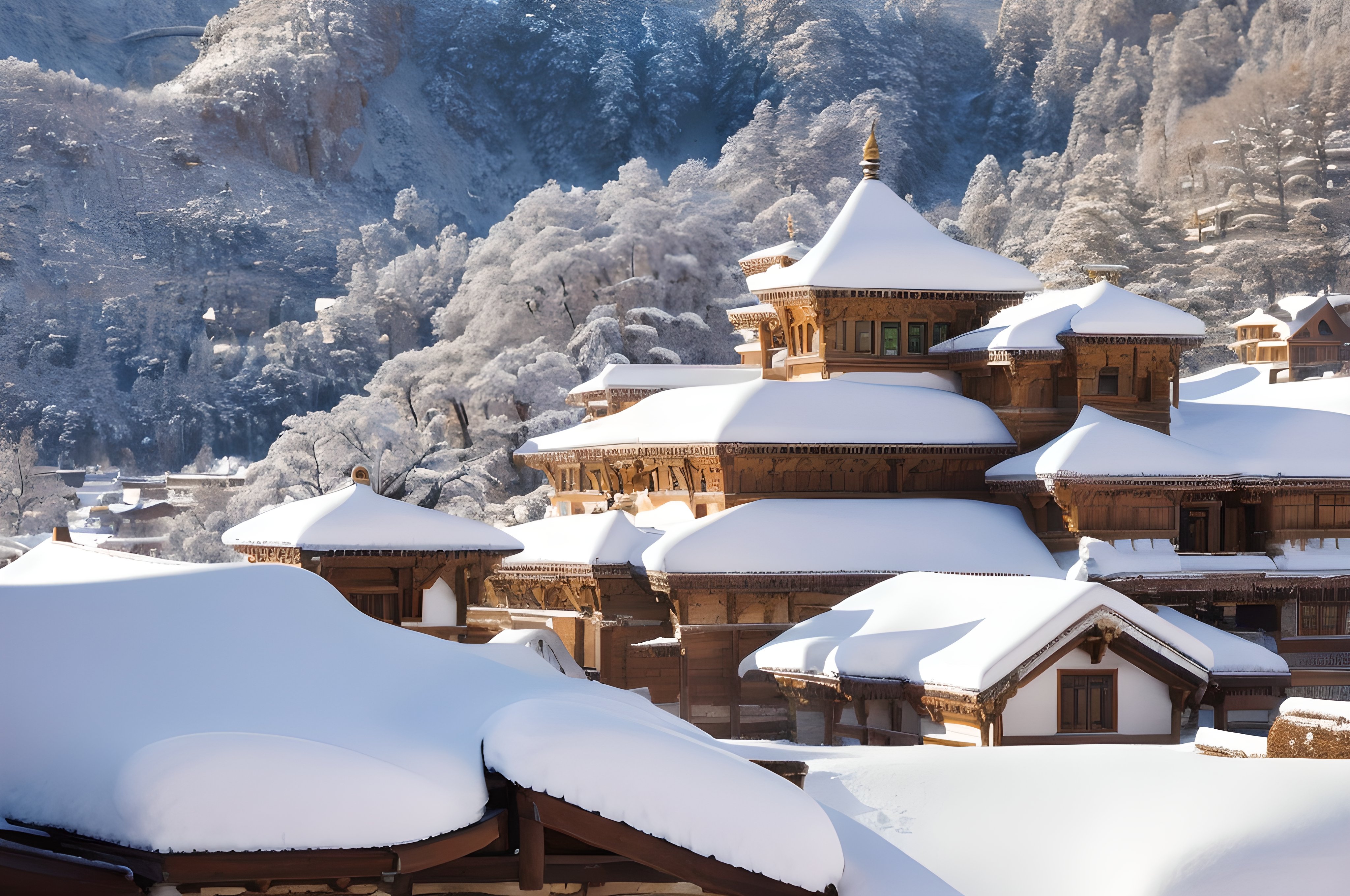 古都の雪化粧