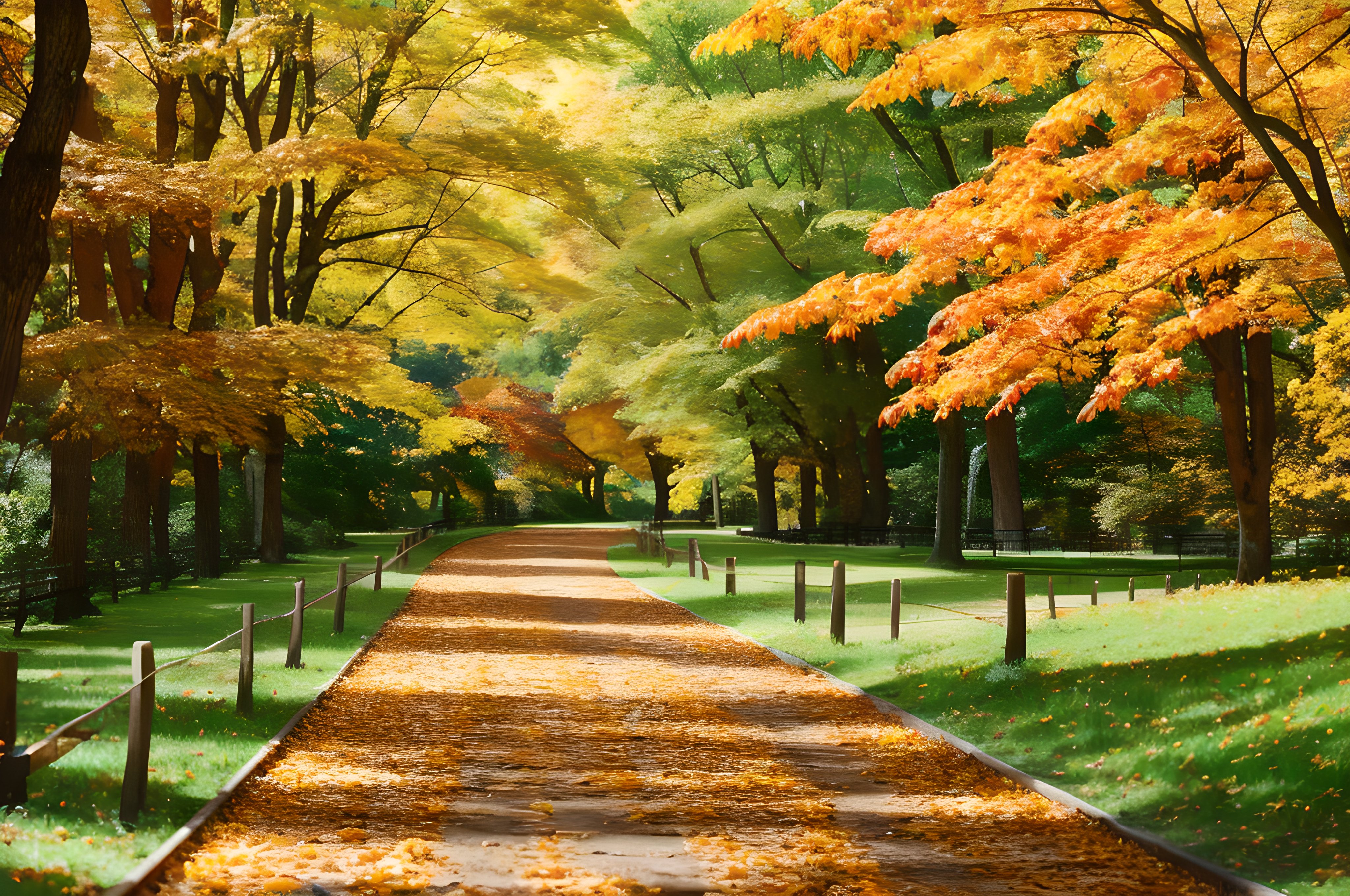 紅葉の森の小径