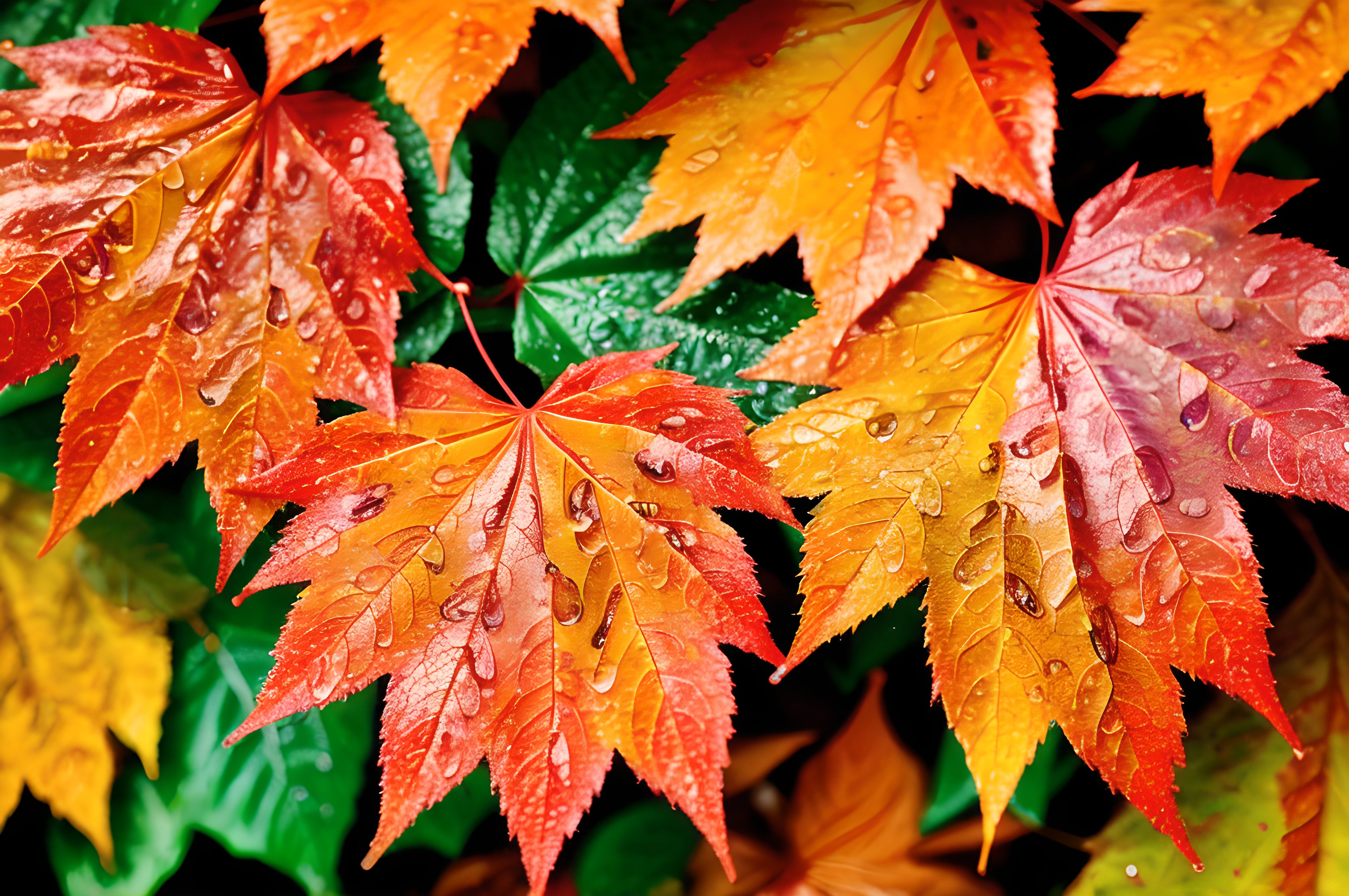 雨上がりの紅葉