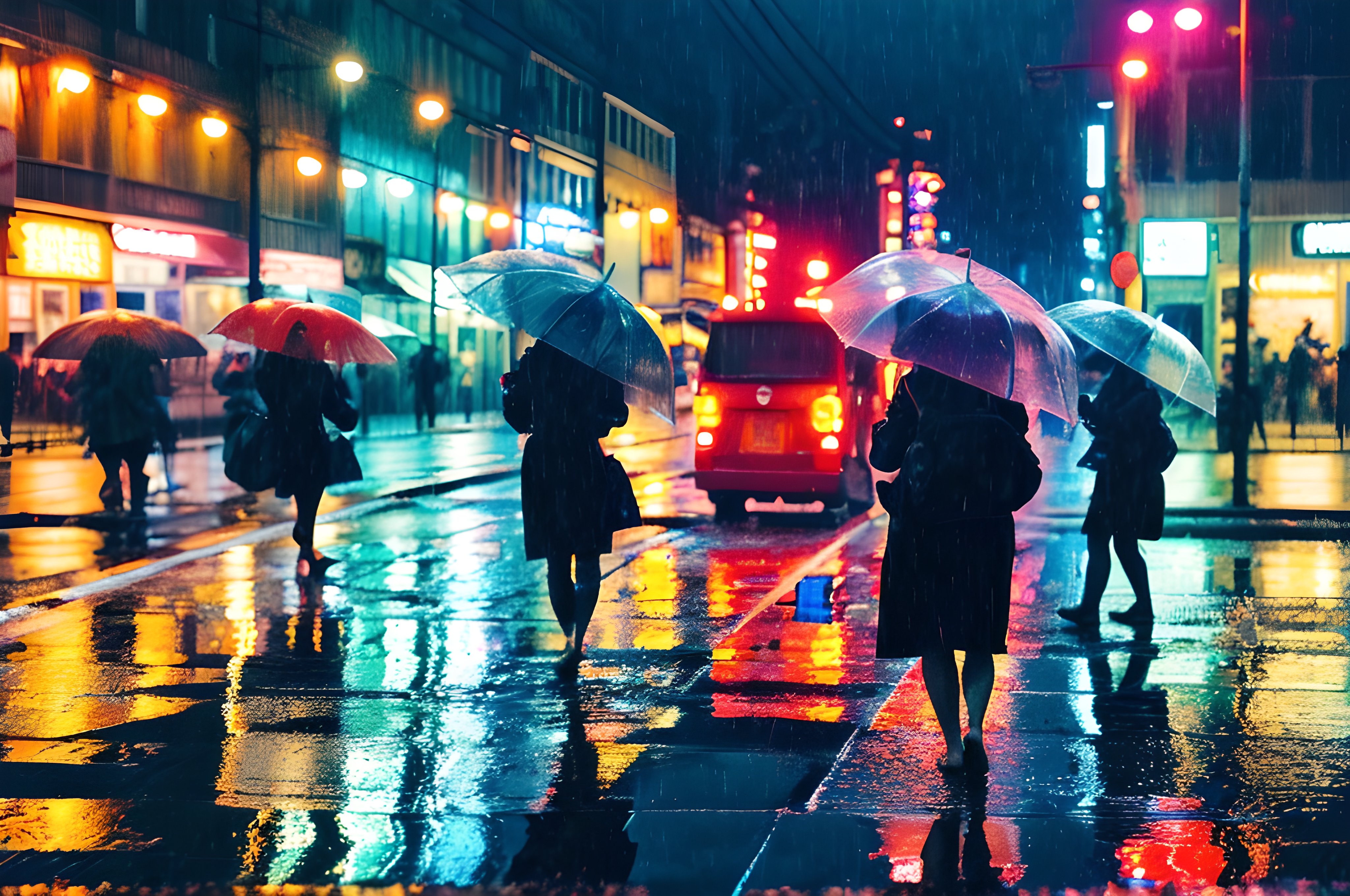 10. 雨の中の都市ライフ